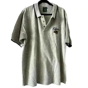 Vintage NFL Rams Football Polo | Men’s Large | Classic Grey Sports Shirt